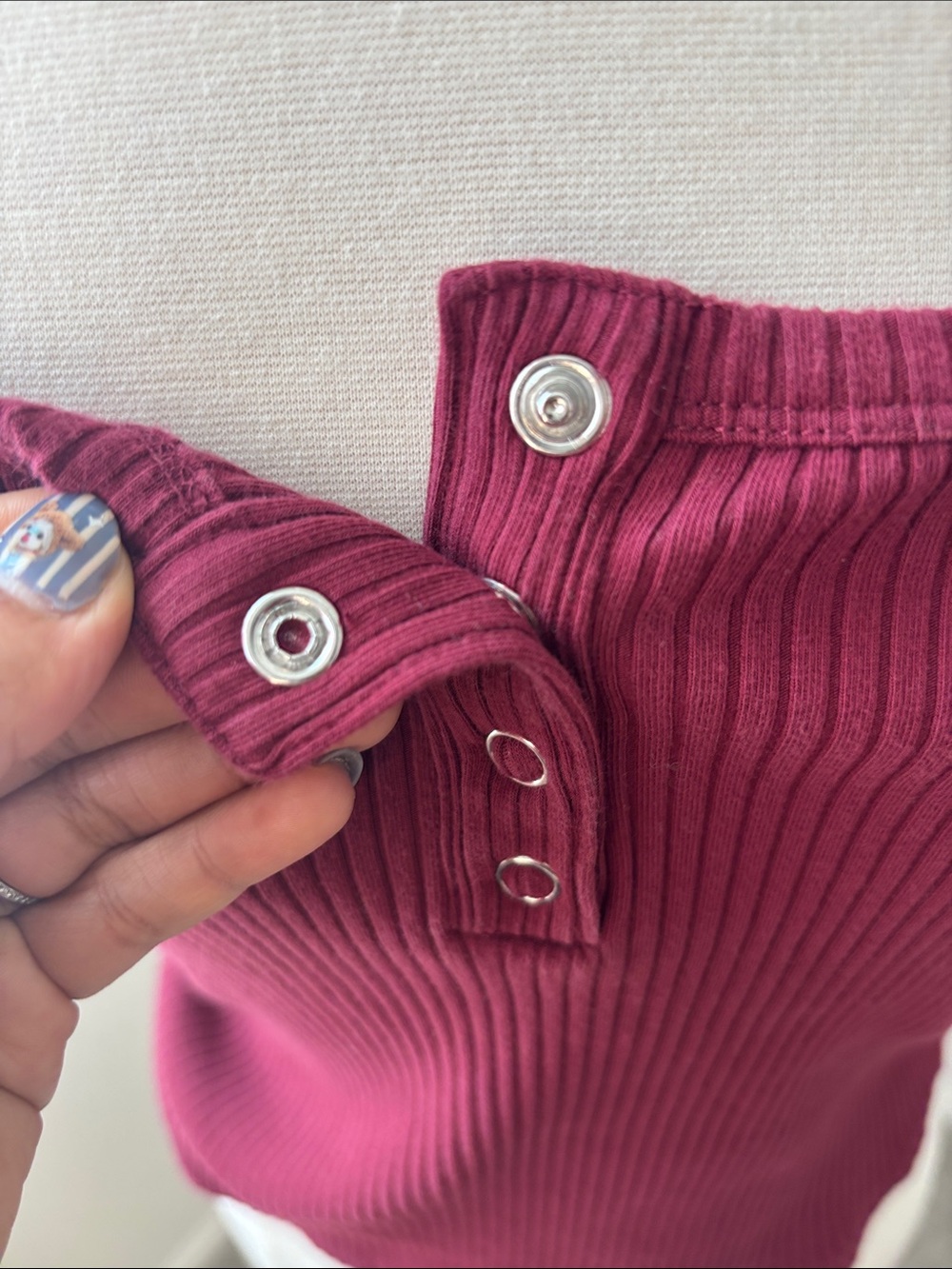Maeve Ribbed Square-Neck Button top - Picture 6 of 7